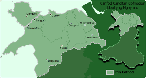 Map yr ardal a gorchuddiwyd gan Cofnod